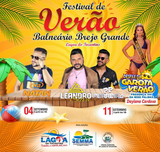 Festival de  Verão Balneário Brejo Grande ✨
Presença confirmada da Miss Palmas @daylanacardoso